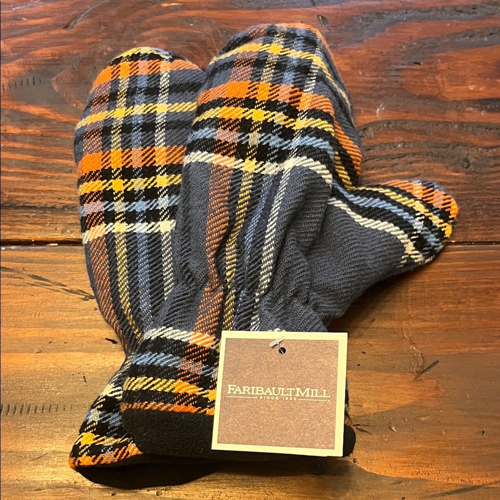 Plaid Wool Mittens - Multicolored